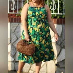 Old Navy Tropical Banana and Leaf Print Sundress XL